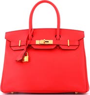 Pre-Owned Hermes Birkin Handbag Pink Epsom with Gold Hardware 30
