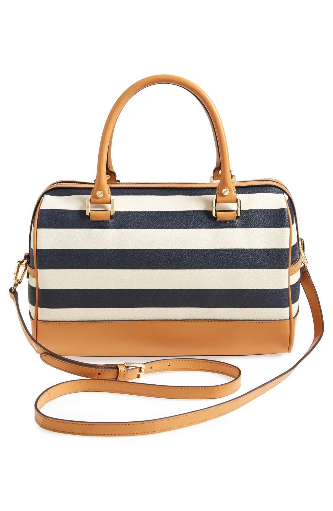 'Kerrington' Stripe Satchel, Medium, Alternate, color, AWNING STRIPE