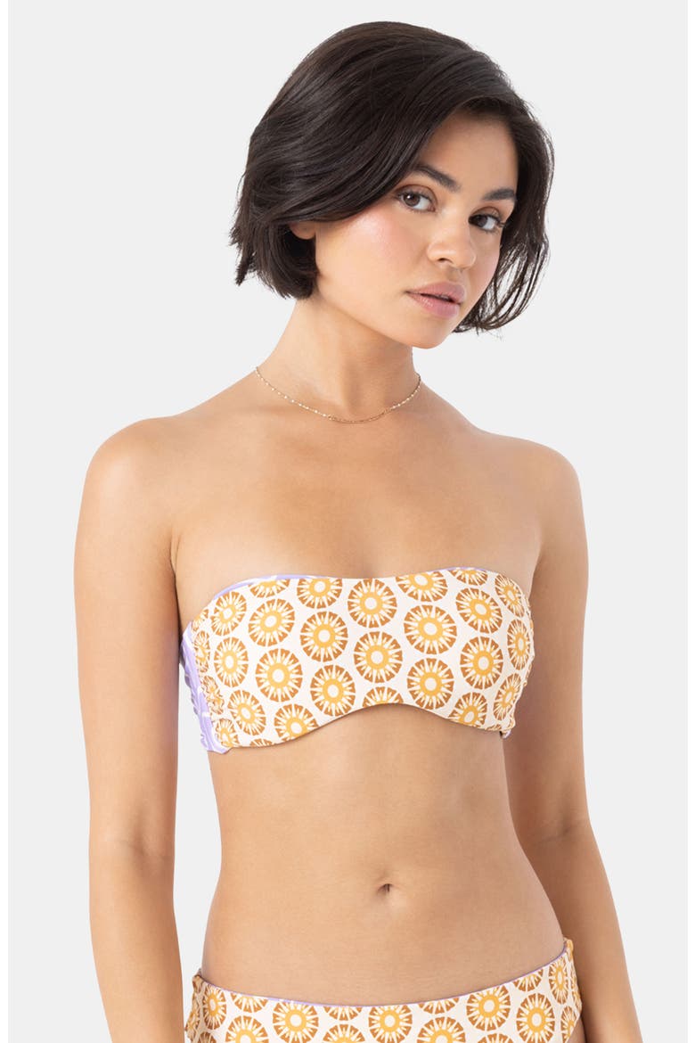 Sunshine State of Mind Reversible Bandeau Bikini Top, Alternate, color, PURPLE MULTI