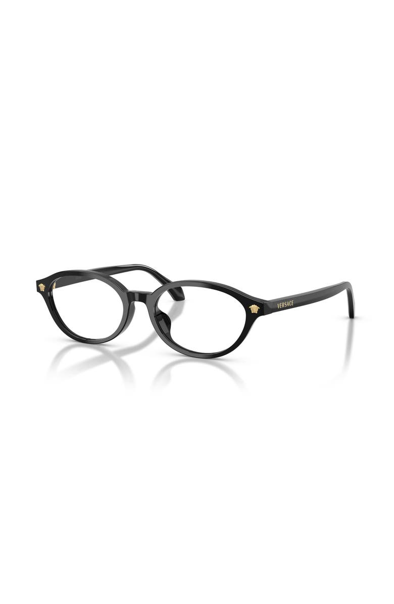 Versace 53mm Oval optical glasses, Main, color, Black