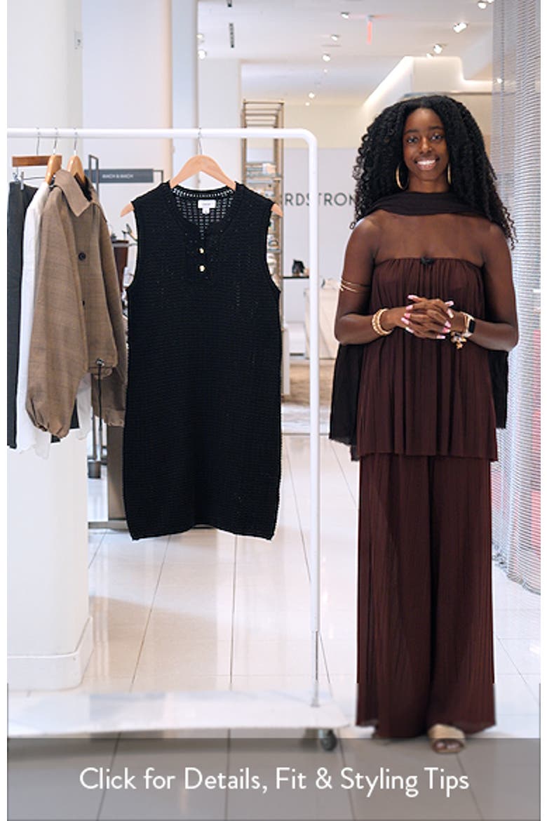 Sleeveless Organic Cotton Blend Sweater Dress video