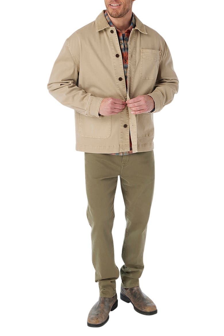 Seaport Stretch Cotton Blend Chore Jacket, Alternate, color, KHAKI