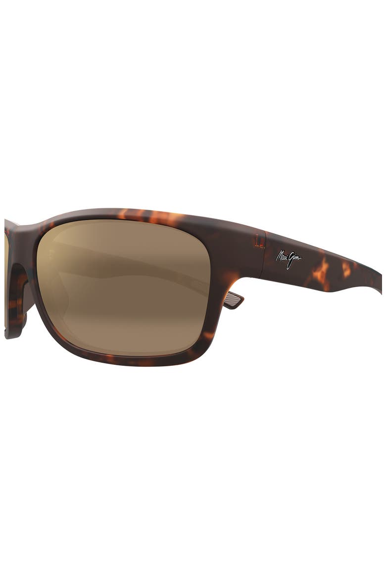 'Ano Nui 63mm Oversize PolarizedPlus2® Rectangular Wrap Sunglasses, Alternate, color, MATTE DARK HAVANA/ HCL BRONZE