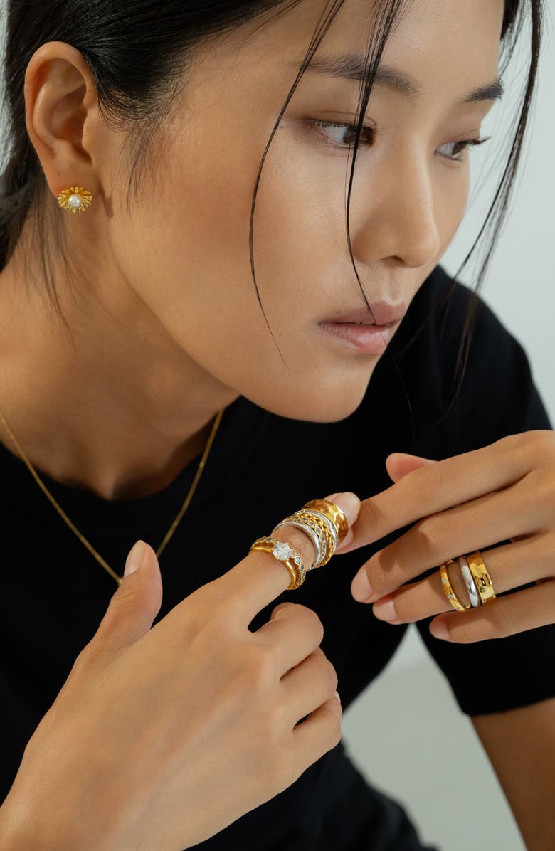 Bearfruit Jewelry Sterling Silver 18k Gold Plated Ingrid Ring Holiday Gift Idea, Alternate, color, Silver