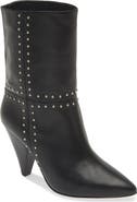 Avec Les Filles Ada Studded Pointed Toe Genuine Suede Bootie