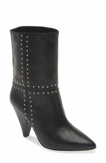 Avec Les Filles Ada Studded Pointed Toe Genuine Suede Bootie