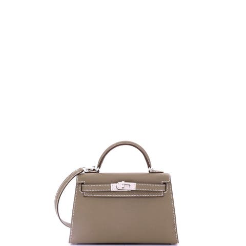 Kelly Mini II Bag Grey Epsom with Palladium Hardware 20