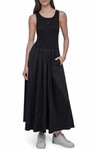DKNY Jeans Mixed Media Maxi Dress