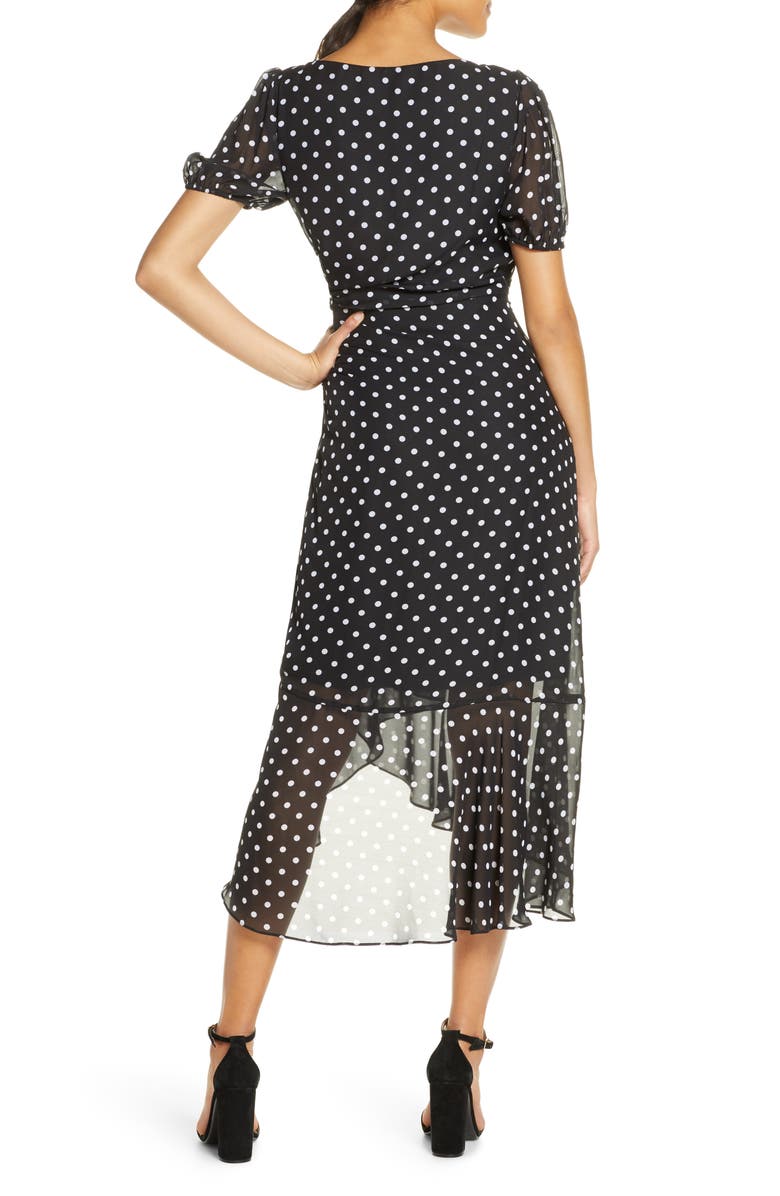 Julia Jordan Dot Print Chiffon Dress, Alternate, color, 