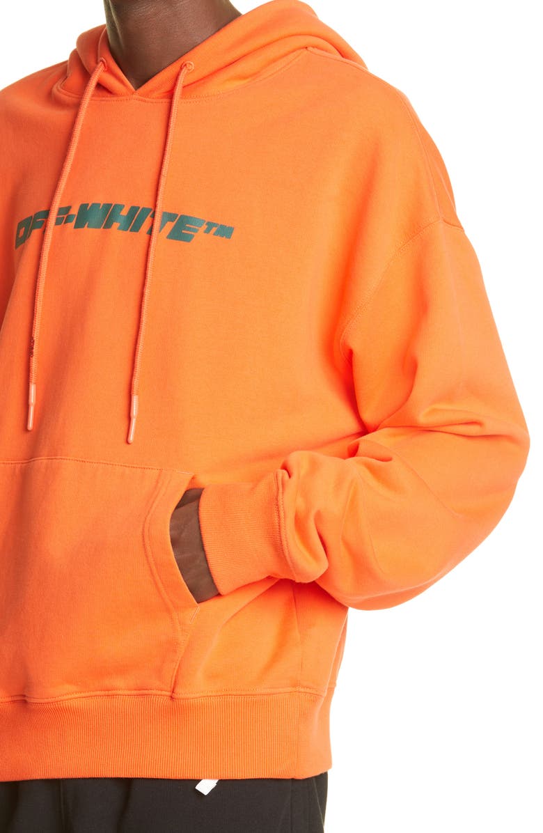 Off-White Trellis Worker Logo Graphic Cotton Hoodie, Alternate, color,