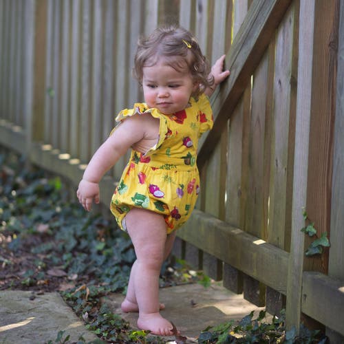 Worthy Threads Ruffle Sleeve Bubble Romper In Farmer's Market