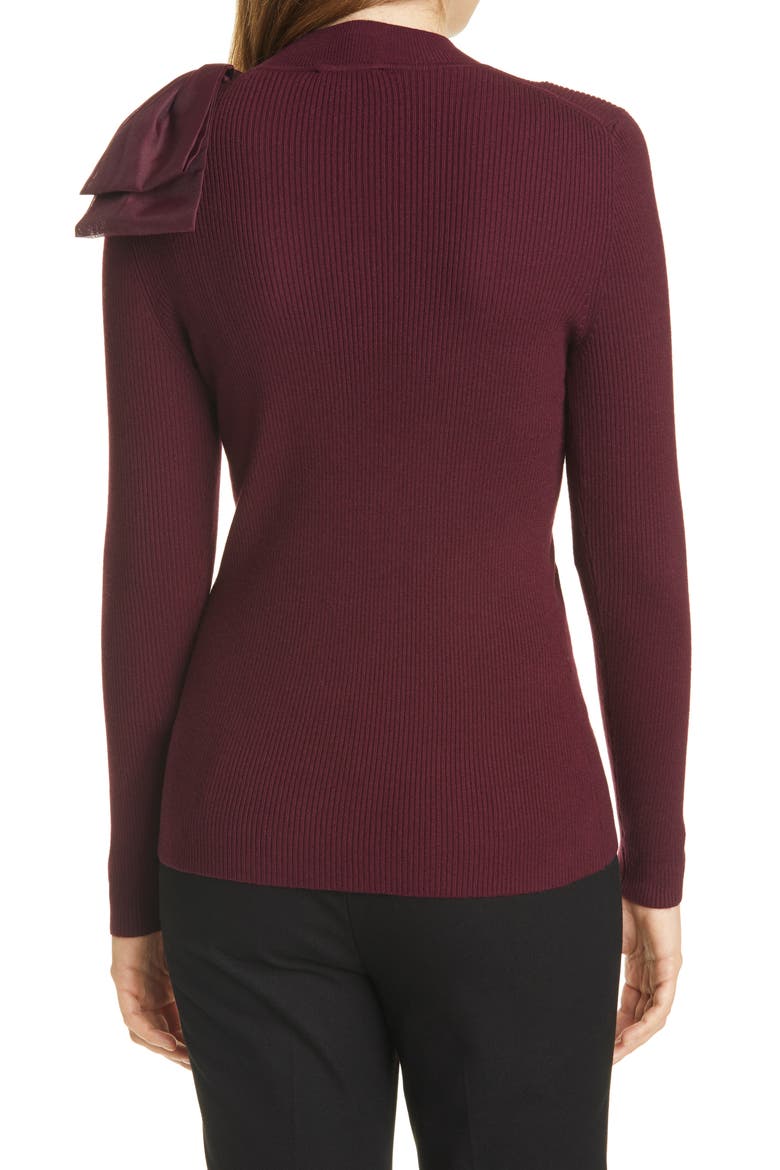 Ambher Mock Neck Sweater, Alternate, color, OXBLOOD