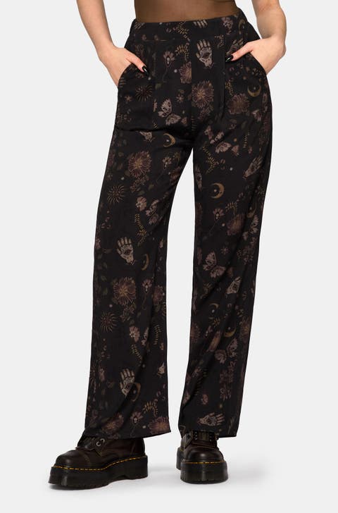 Angela Folk Print Wide Leg Trouser