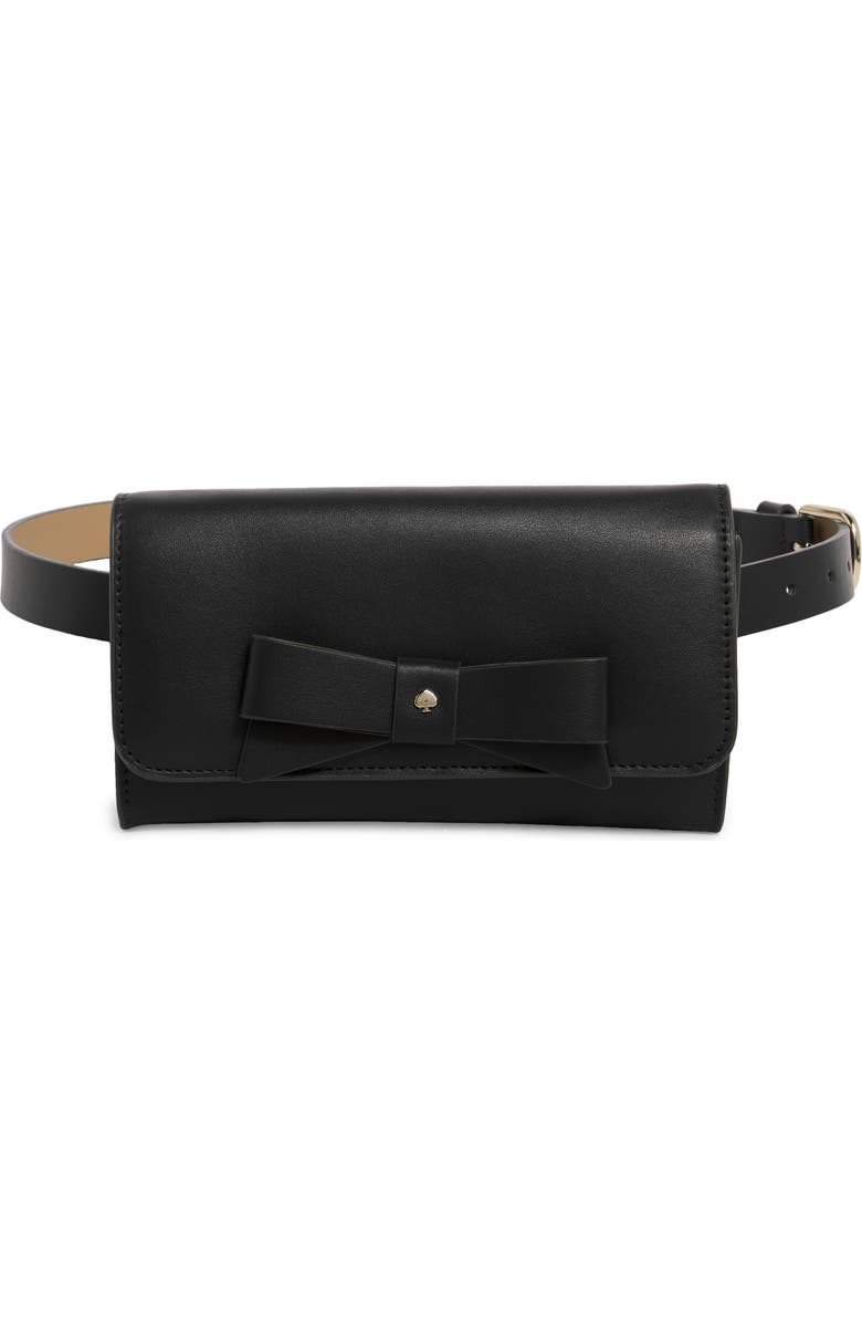 Kate Spade New York leather belt bag, Main, color, Black / Polished Gold
