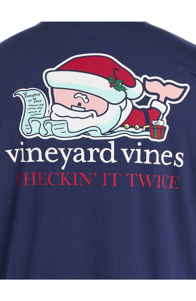 vineyard vines Big & Tall Santa Whale Long-Sleeve Pocket T-Shirt, Alternate, color, Nautical Navy