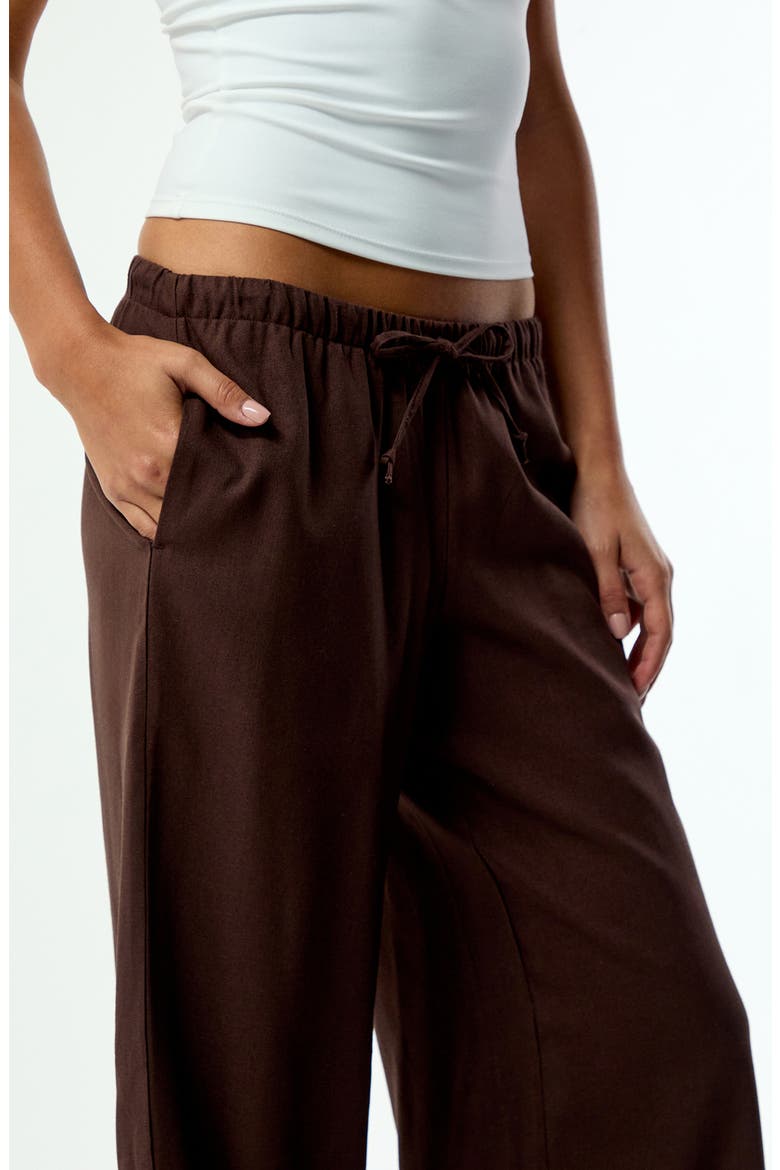 Alisa Linen Blend Wide Leg Pants, Alternate, color, BROWN