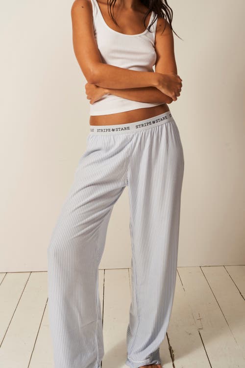 Stripe & Stare Ecovero Pyjama Bottoms In Blue Stripe