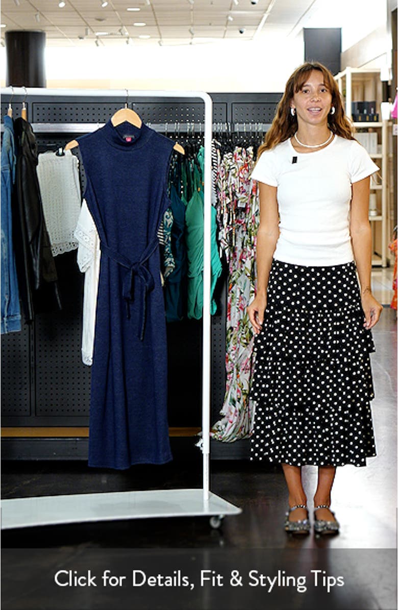 Mock Neck Sleeveless Knit Midi Dress, sales video thumbnail