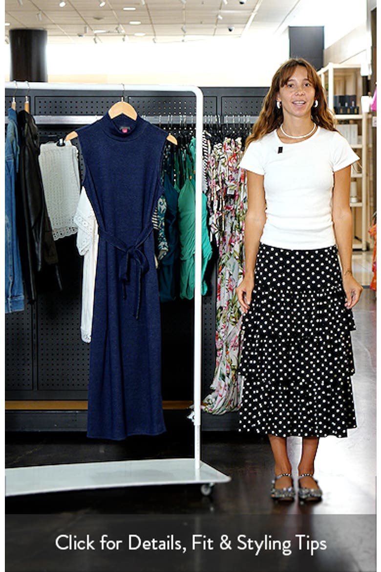 Mock Neck Sleeveless Knit Midi Dress video