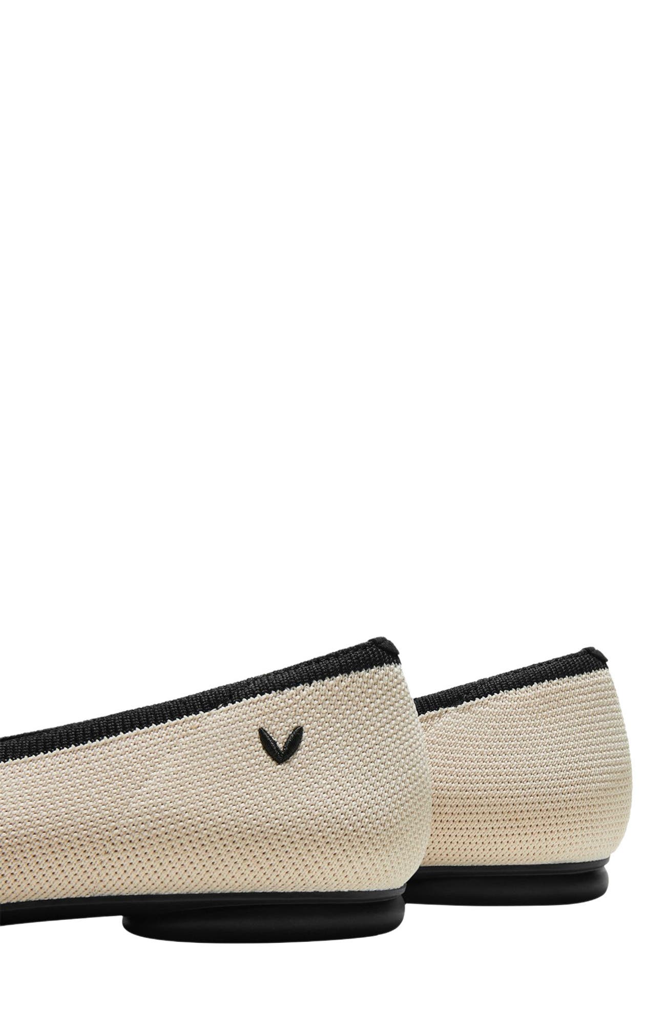 VIVAIA Almond-Toe Bow Flats, Alternate, color, Cream Ivory Black
