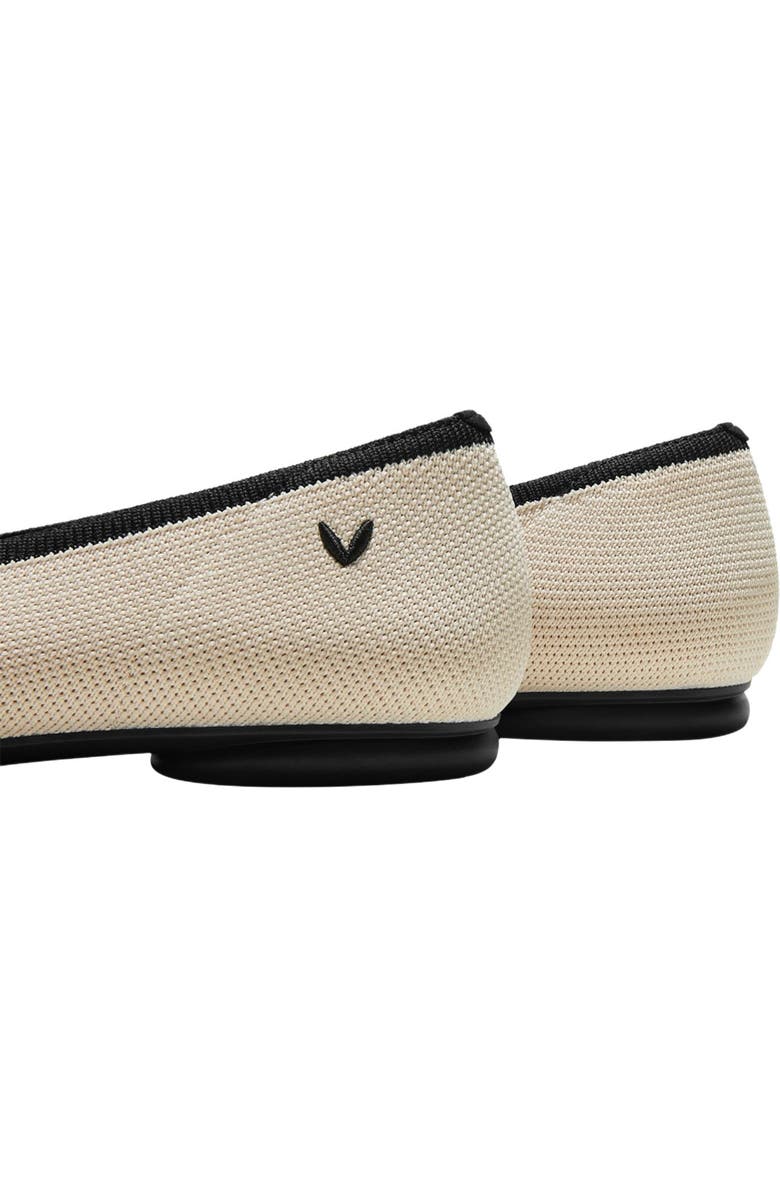VIVAIA Almond-Toe Bow Flats, Alternate, color, Cream Ivory Black