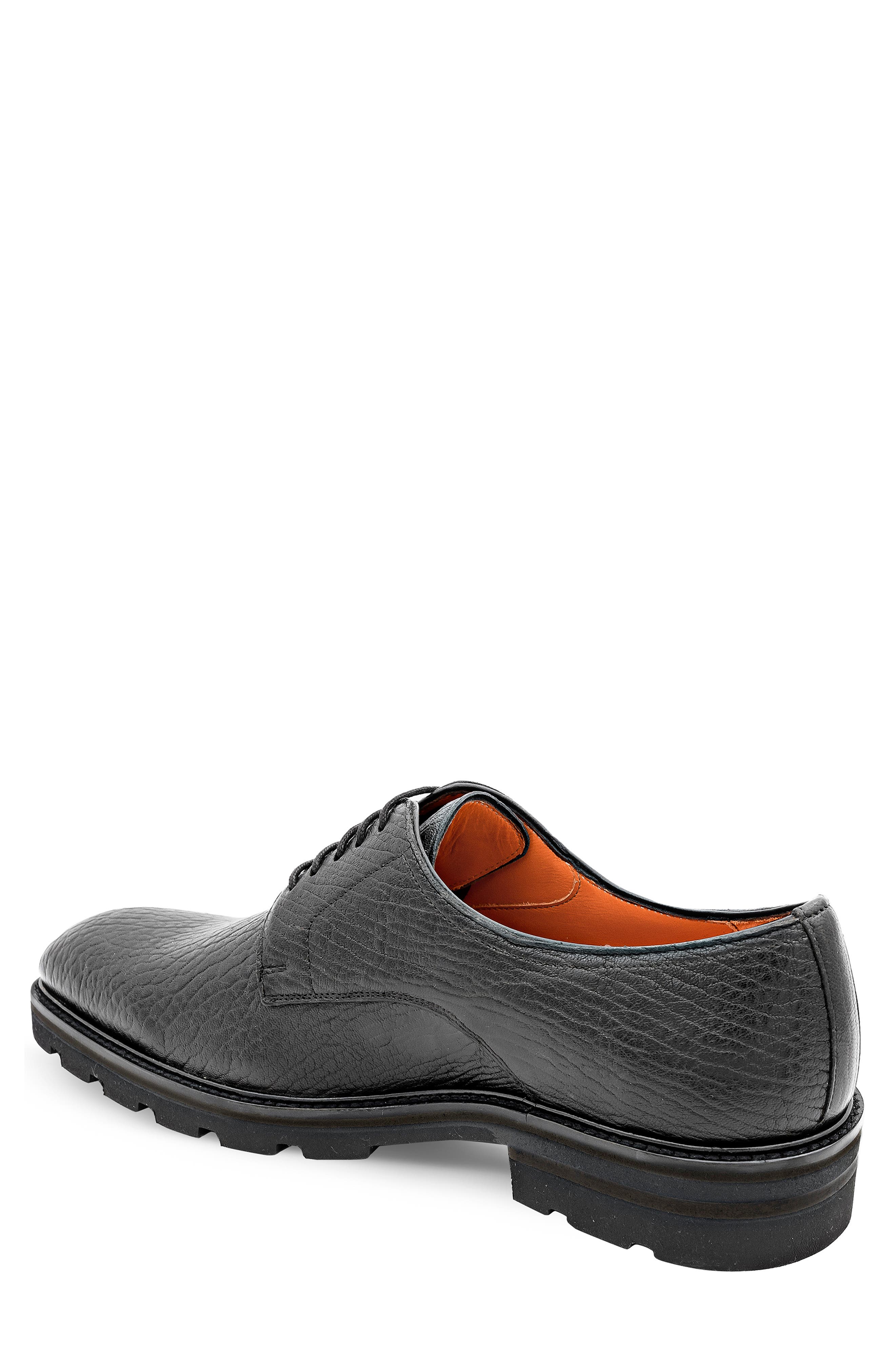 Grained Leather Derby, Alternate, color, BLACK
