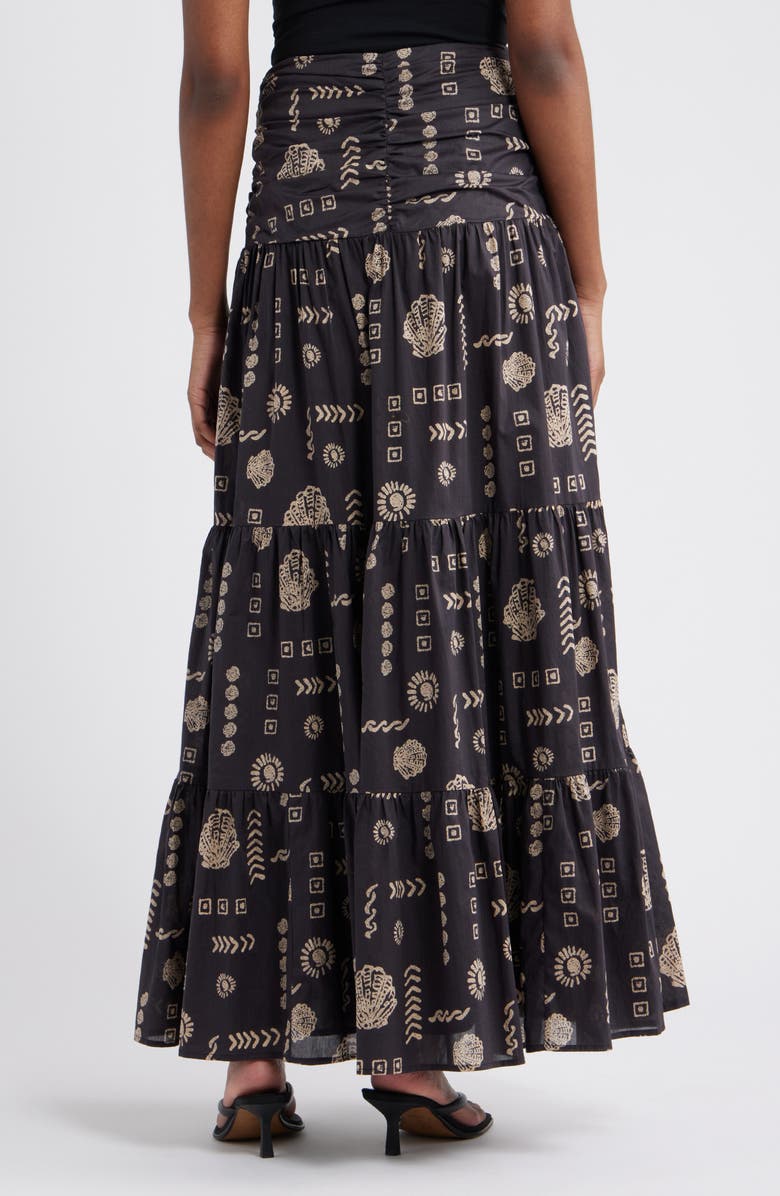 Rails Agatha Floral Tiered Cotton Maxi Skirt, Alternate, color, Beach Shells
