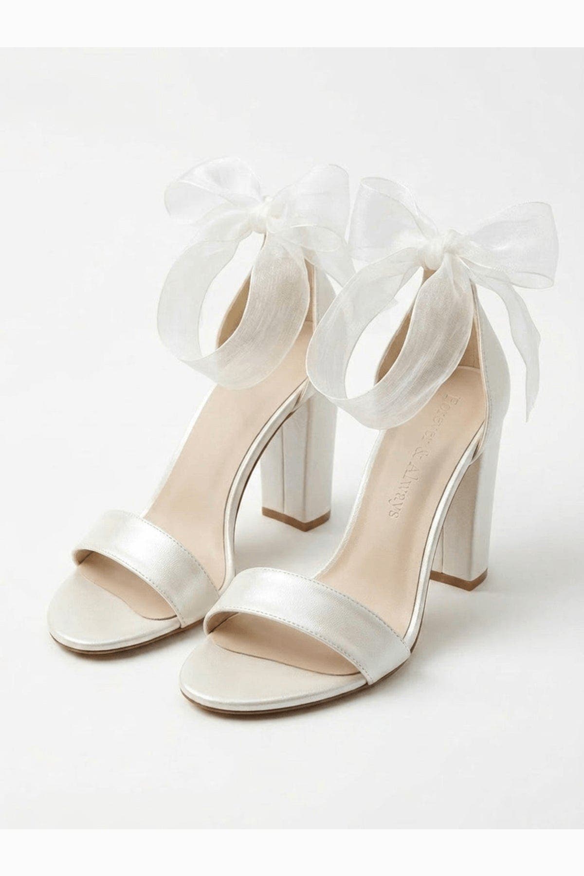 Forever & Always Shoes Aviora Block Heel Wedding Sandal, Alternate, color, Ivory