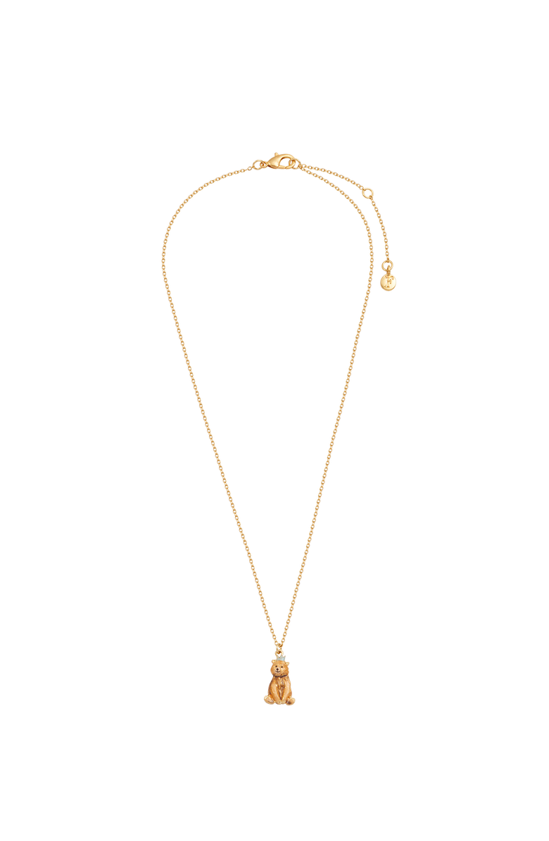 Fable England Party Bear Gold Chain Necklace, Alternate, color, Gold