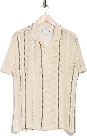 Short Sleeve Open Stitch Camp Shirt