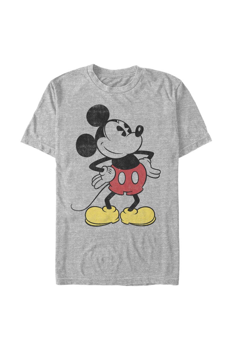 Men's Mickey & Friends Mickey Mouse Vintage Pose Graphic Tee, Alternate, color, Athletic Heather