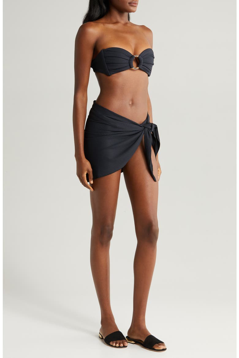 Rib Cover-Up Sarong, Alternate, color, BLACK RIB