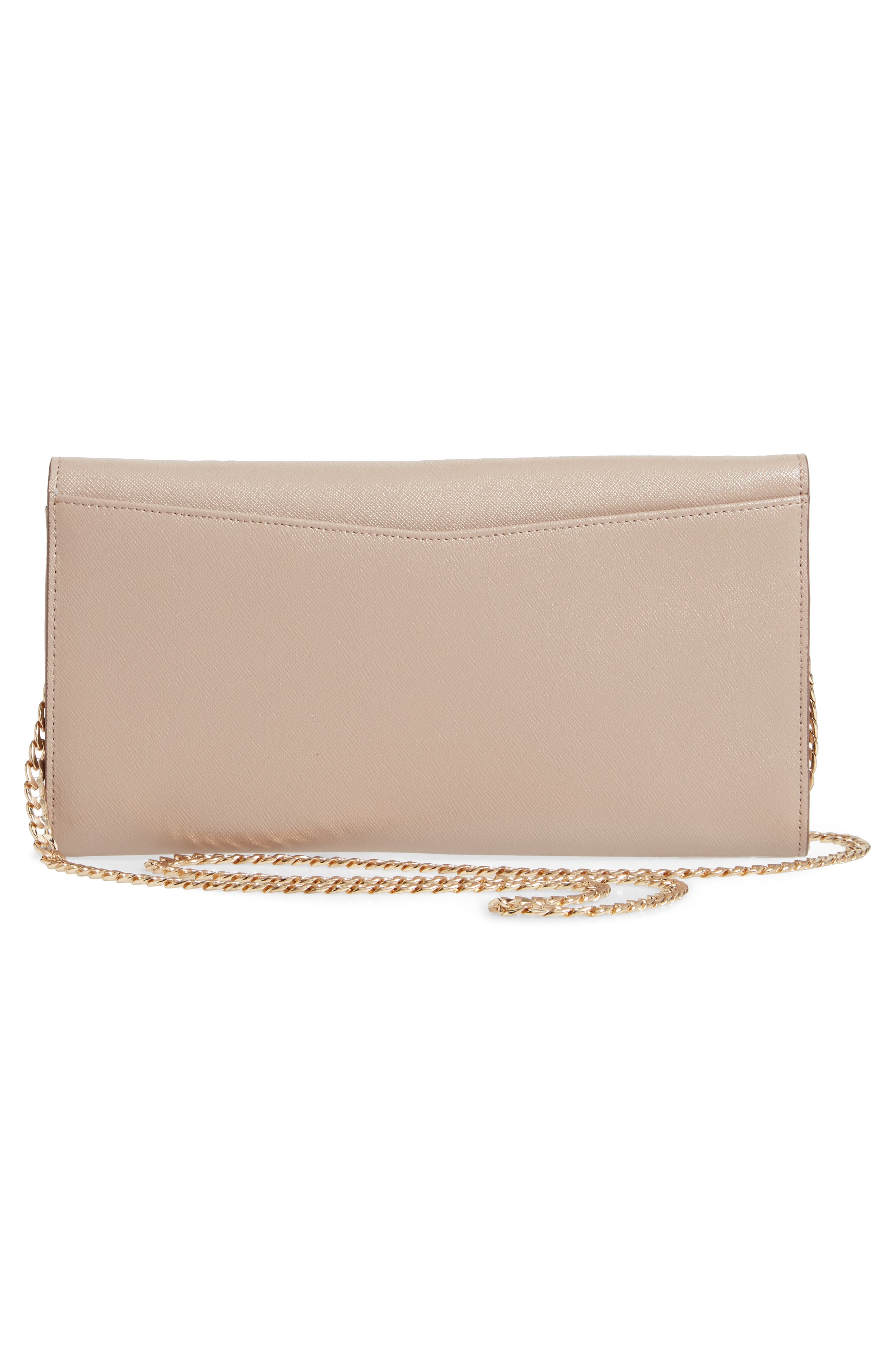 Selena Leather Clutch, Alternate, color, GREY BARK