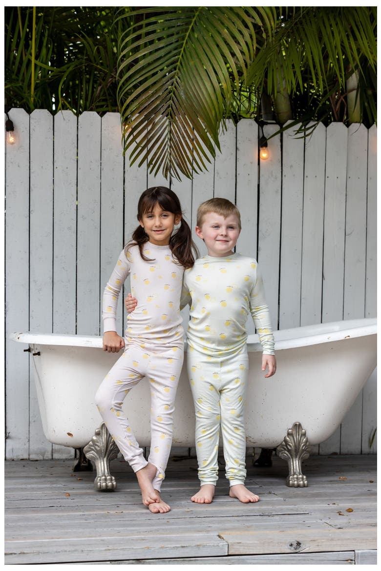 Lemon Print PJ for Baby Boy, Alternate, color, Mint