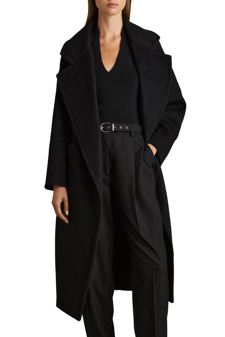 Bridget Belted Wool Blend Coat, Main, color, BLACK