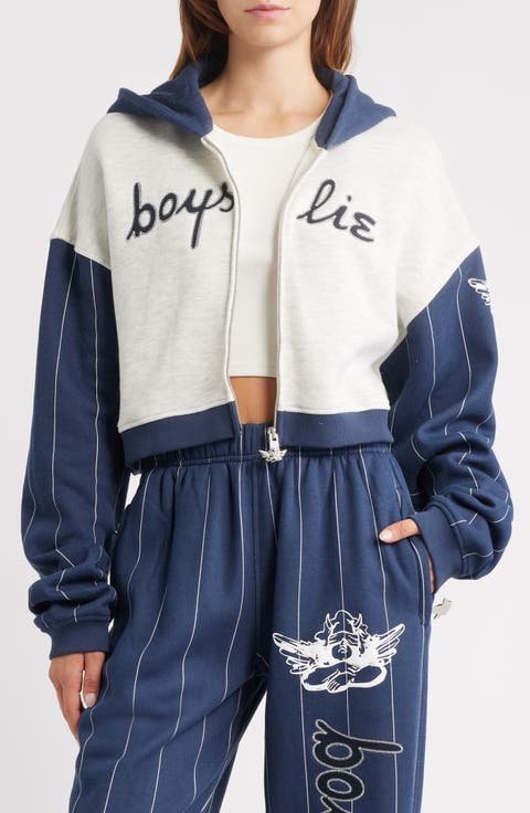 The Big Leaguer Alex Zip Crop Hoodie