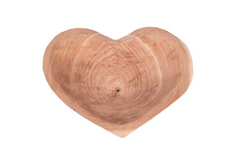 Decorative Chinaberry Wood Heart Shaped Bowl