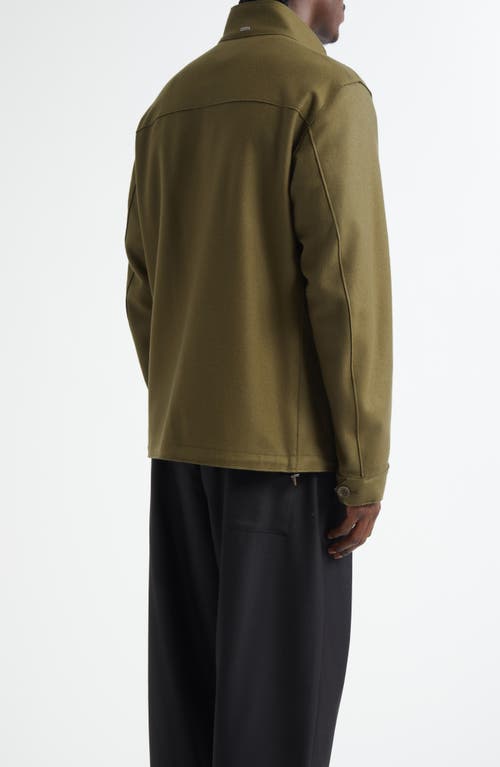 Herno Virgin Wool Blend Shirt Jacket In Green