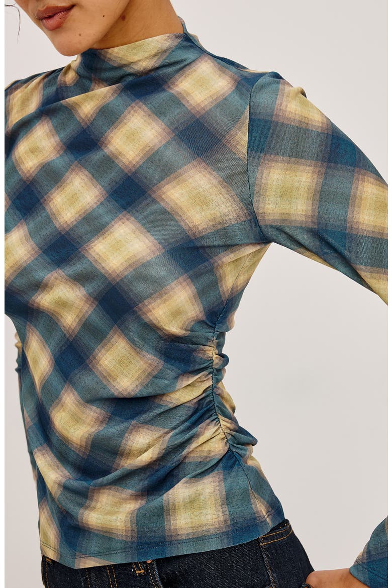 Joelle Plaid Mesh Top, Alternate, color, NAVY SAGE PLAID