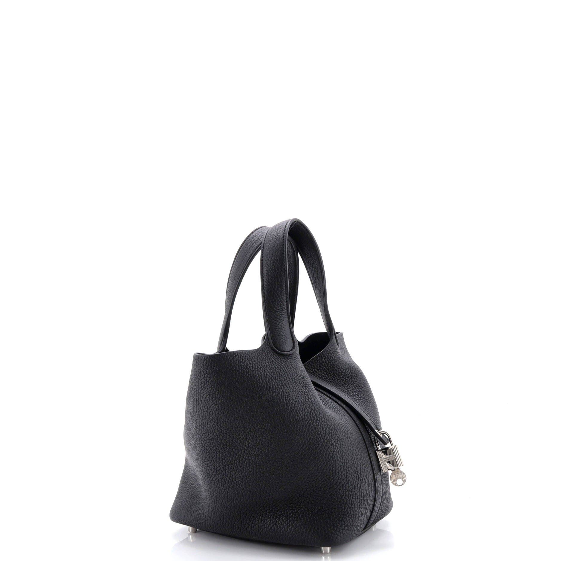 Pre-Owned Hermes Picotin Lock Bag Clemence PM, Alternate, color, Noir
