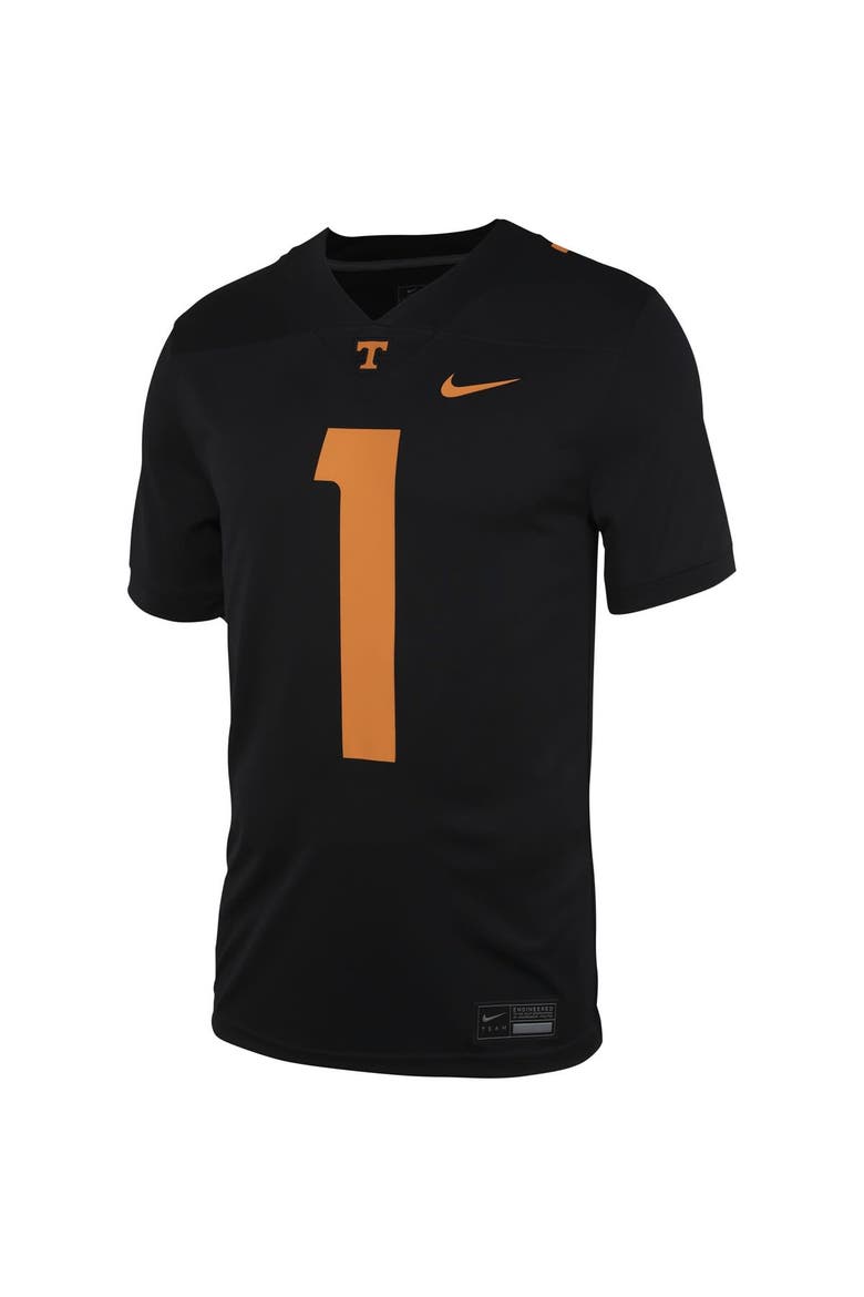 Men's Nike #1 Black Tennessee Volunteers Dark Mode Game Jersey, Alternate, color, Black