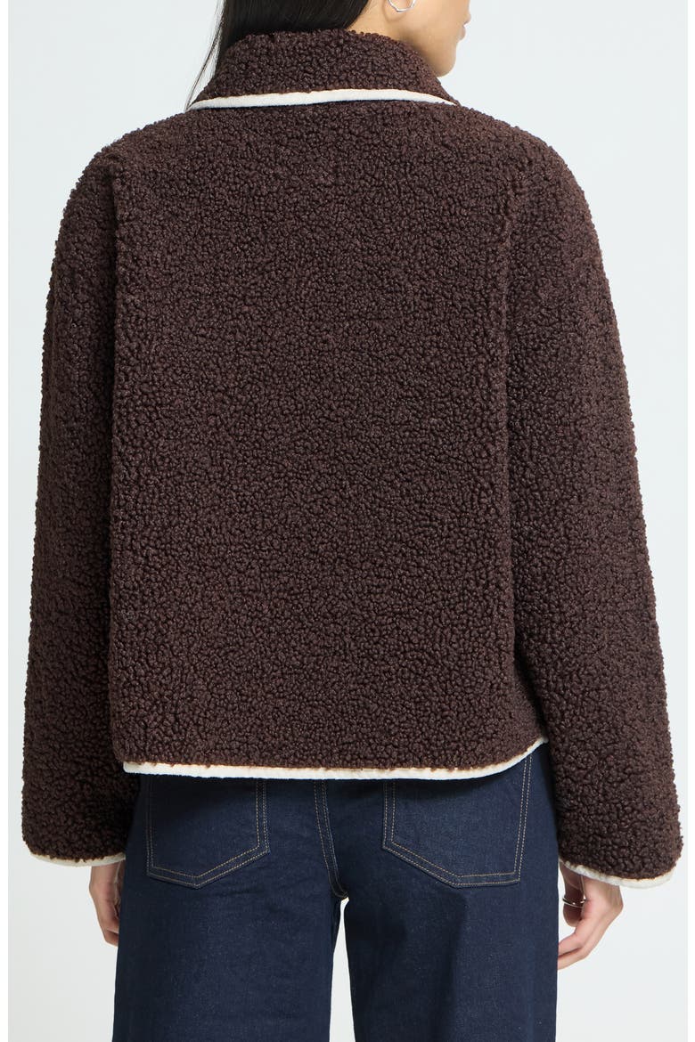 Teddy Cropped Jacket, Alternate, color, COFFEE BEAN