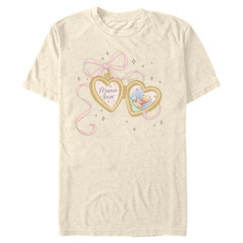 Men's Bow Heart Locket Bear Short Sleeve Graphic T-shirt
