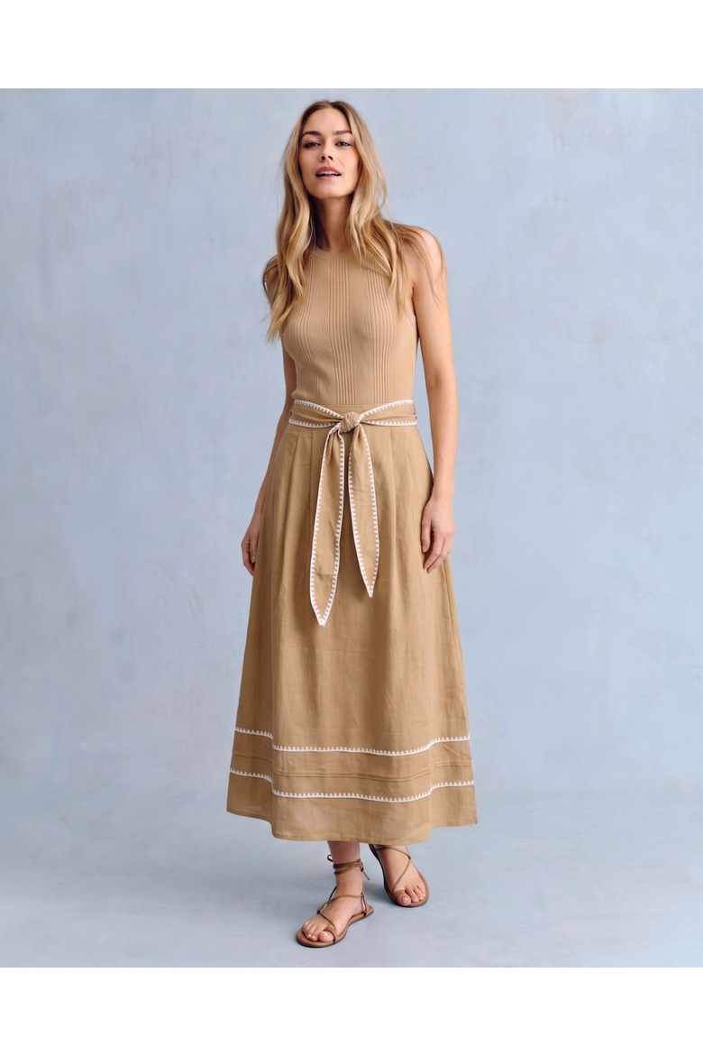 Isadora Midi Dress, Alternate, color, Coastal Tan