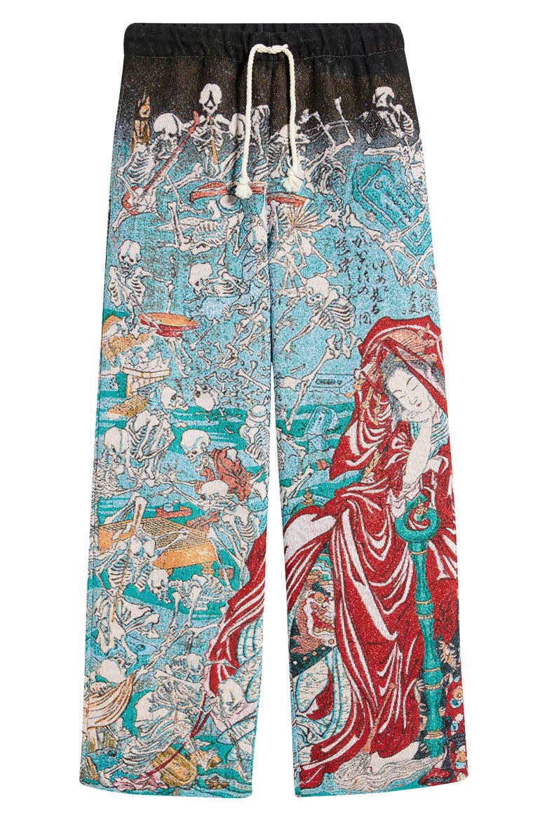 Jigoku Dayu Drawstrings Pants, Alternate, color, BLUE/ GREEN