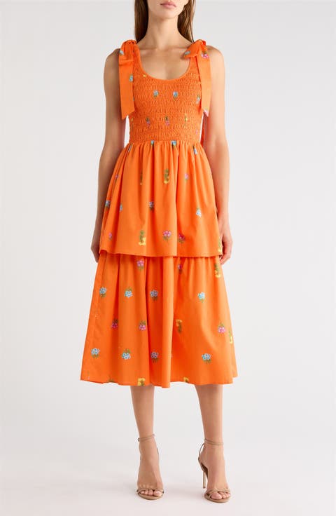 Berry Burst Kasia Sleeveless Smocked Midi Dress