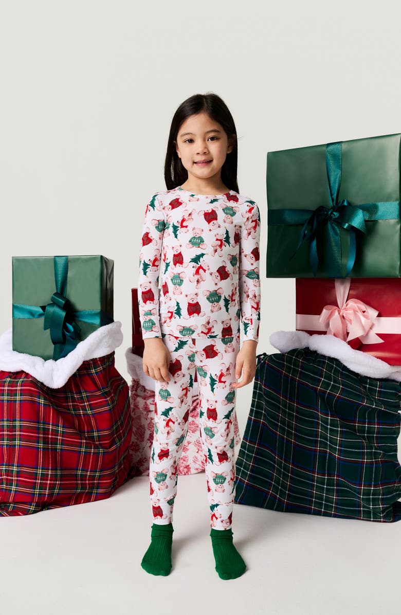 Posh Peanut Kids' Print Fitted Two-Piece Pajamas, Alternate, color, Lachlan