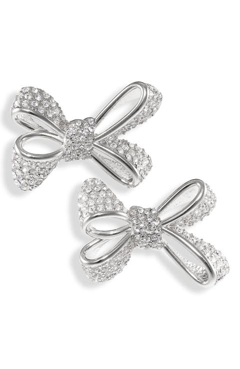 Small Pavé Crystal Bow Earrings