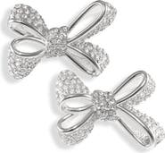 Oscar de la Renta Small Pavé Crystal Bow Earrings