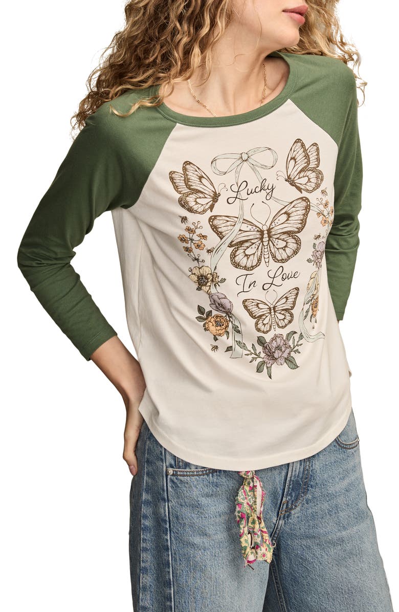 Lucky Brand Lucky In Love Raglan Sleeve Graphic T-Shirt, Alternate, color, 